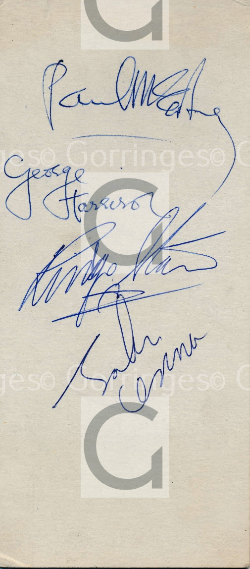 A complete set of Beatles autographs, 14/11/63
